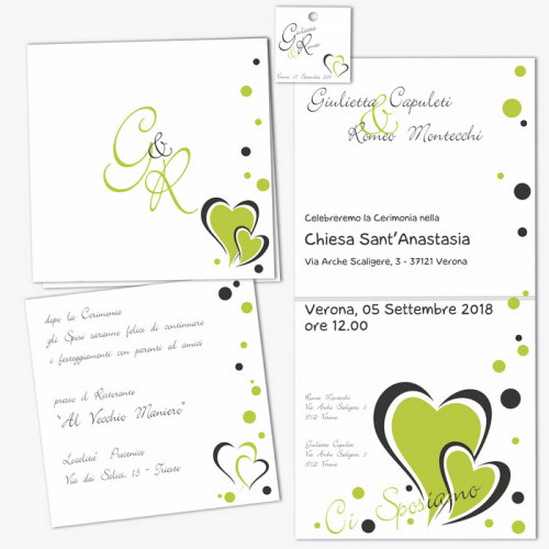 Partecipazioni Matrimonio Verona.Partecipazione Green Apple Crea E Stampa Online Partecipazioni